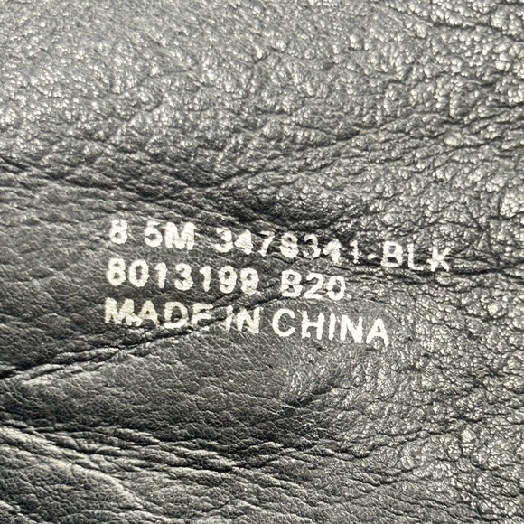 Frye Black Nubuck Leather Stacked Heel Reed Western Booties Size 8.5 - Picture 11 of 11